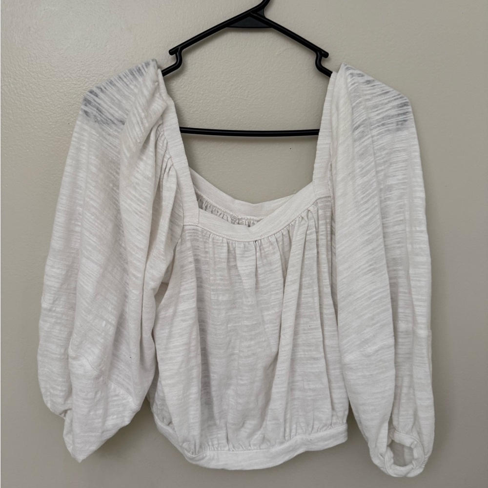 Free People White Long Sleeve Shirt